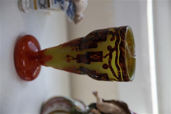 A Le Verre Francais cameo glass goblet shaped vase, 1920s, height 17.5cm